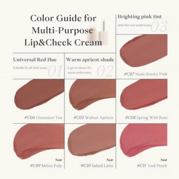 JOOCYEE - 多功能唇頰霜 - 顏色 #C09 蜜瓜果漿